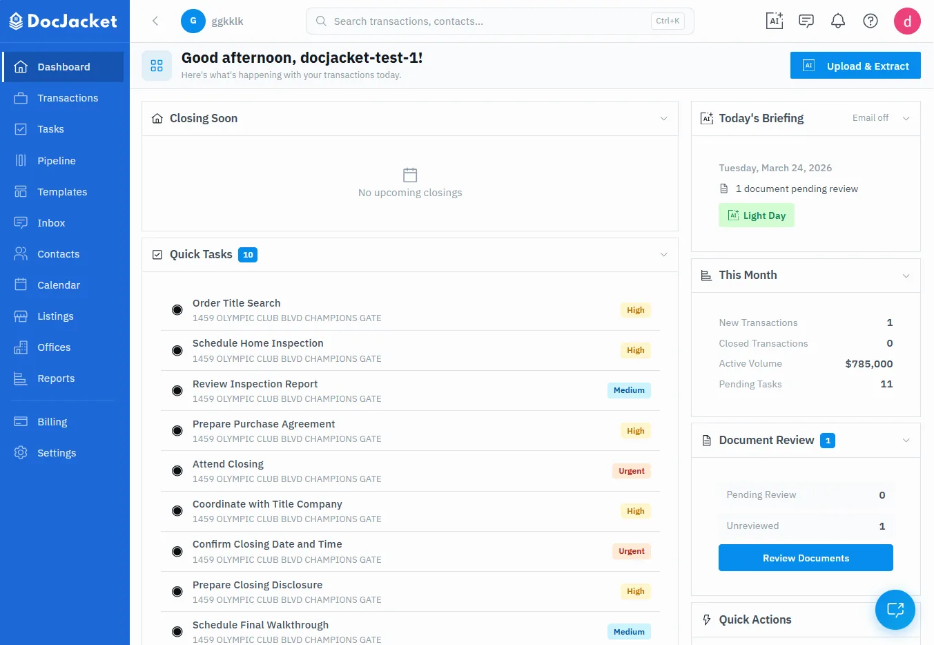 DocJacket AI contract reading interface
